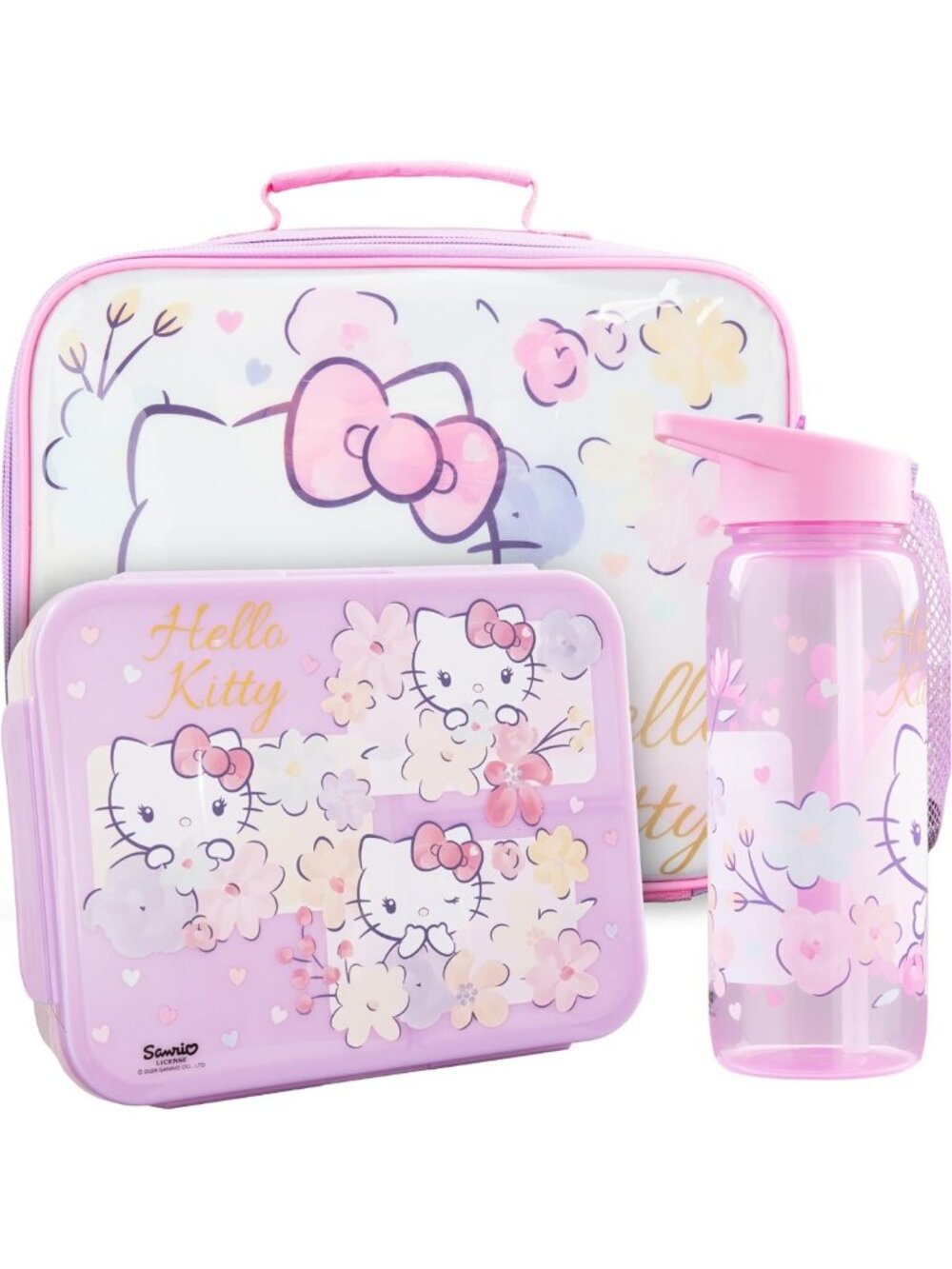 Trendy Girls' Lunch Bag Set with Bento Box & Water Bottle - 3 Piece Set